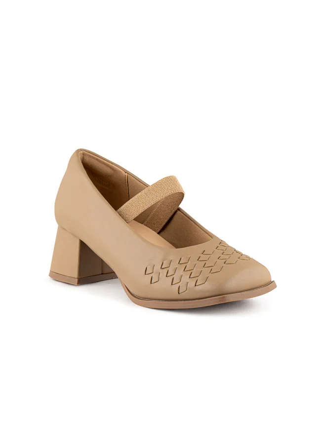 فينتشي أحذية كعب منتصف القدم المربعة للنساء